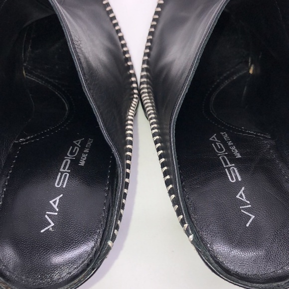 Via Spiga Made in Italy Black Leather Mules - Picture 4 of 8